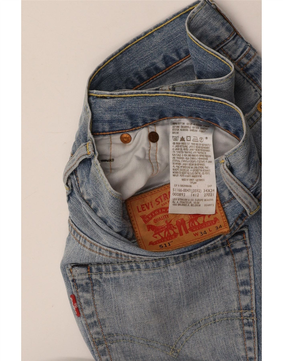 LEVI'S Muške 511 uske traperice W34 L34 Plavi pamuk