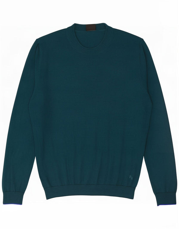 Paul Smith, muški džemper s okruglim izrezom, velika zelena merino vuna
