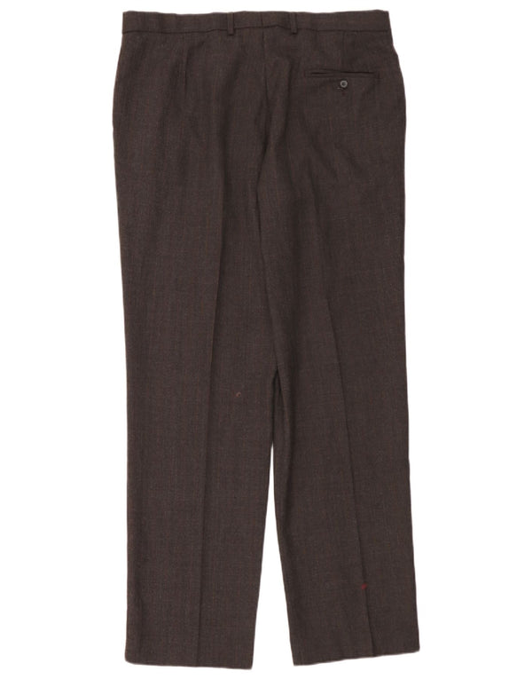 Marks & Spencer Mens Straight Regular Fit Suit Trousers W36 L33 Grey Wool