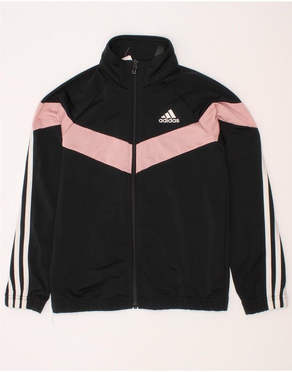 Adidas Gornja jakna trenirke za djevojčice 9-10 godina, crna poliesterska boja