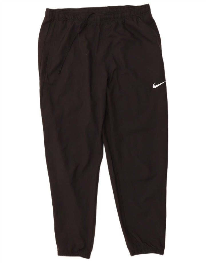 NIKE Ženske Dri Fit Trenirke Hlače Joggers UK 14 Veliki crni poliester