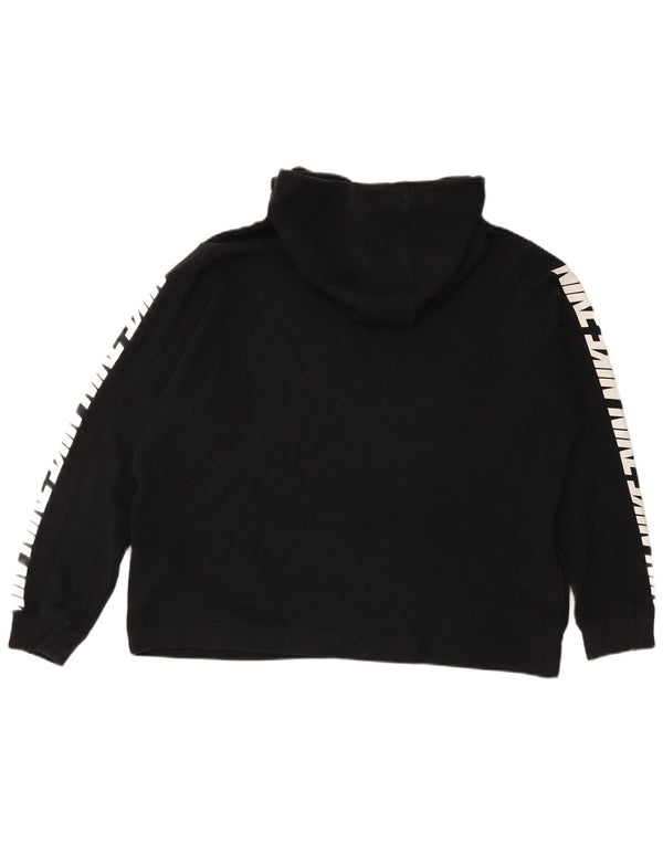 NIKE Ženska majica s kapuljačom s grafičkim motivima UK 18 XL crni pamuk