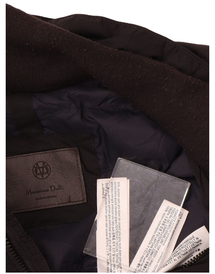 Muški podstavljeni kaput Massimo Dutti UK 44 2XL crni poliester