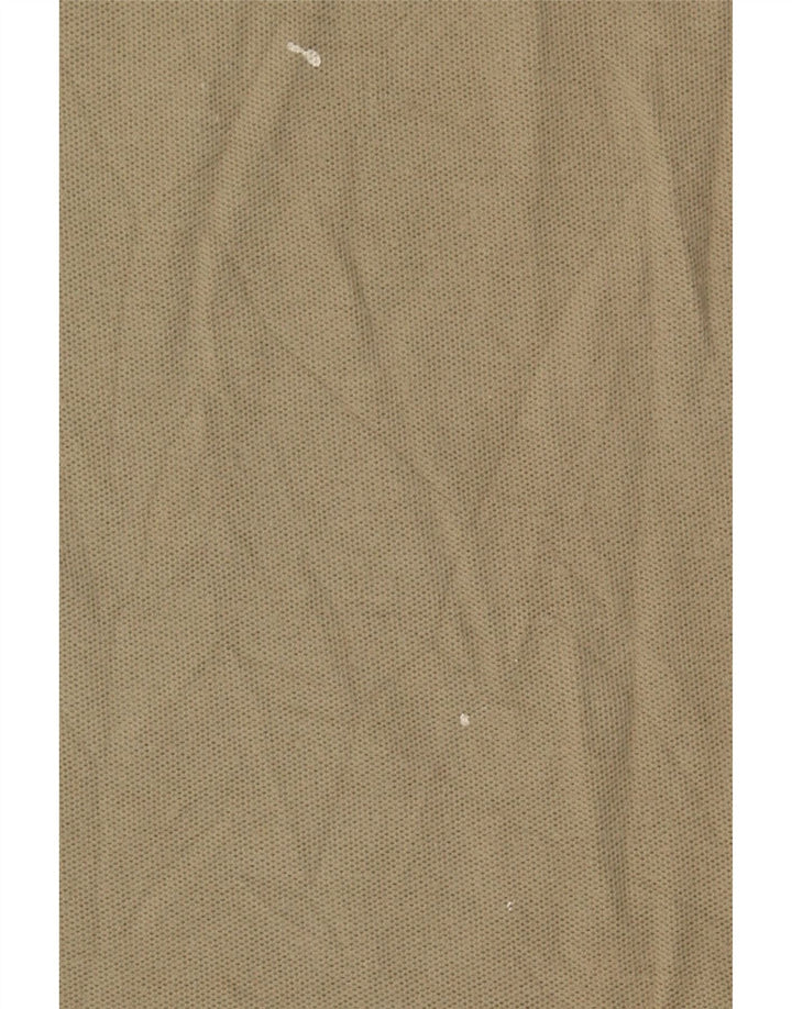 EDDIE BAUER Mens Polo Shirt Large Beige Striped Cotton Vintage Eddie Bauer and Second-Hand Eddie Bauer from Messina Hembry 