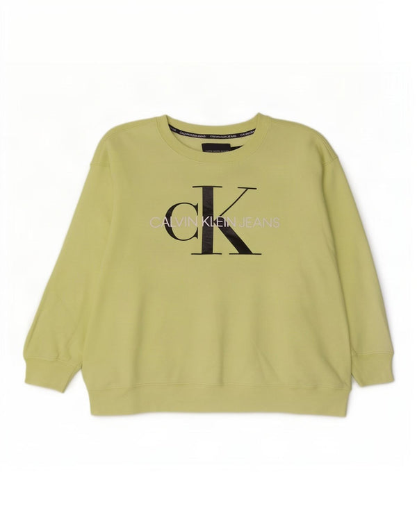 Calvin Klein Jeans ženski džemper s grafičkim motivima UK 18 XL zeleni