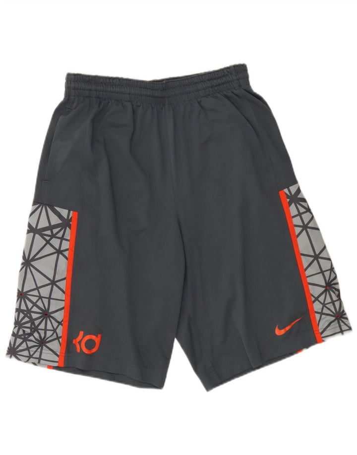 Nike muške Dri Fit grafičke sportske kratke hlače srednje sive geometrijske poliesterske boje