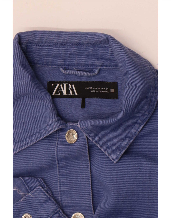 Zara ženska prevelika traper jakna UK 6 XS plava