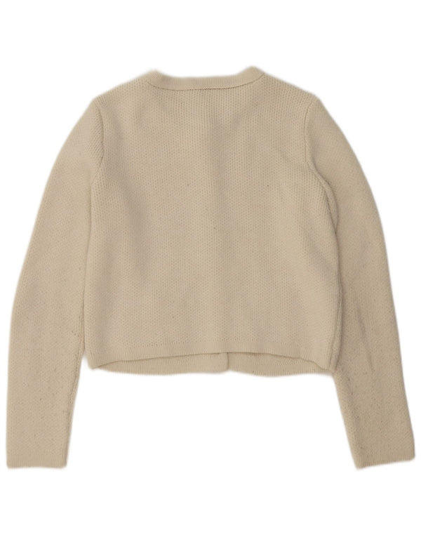 Zara ženski kratki kardigan pulover UK 14 srednje bijele boje
