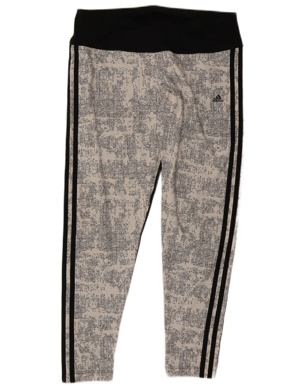 Adidas Womens Climalite Leggings UK 14 Large  Black Colourblock Polyester