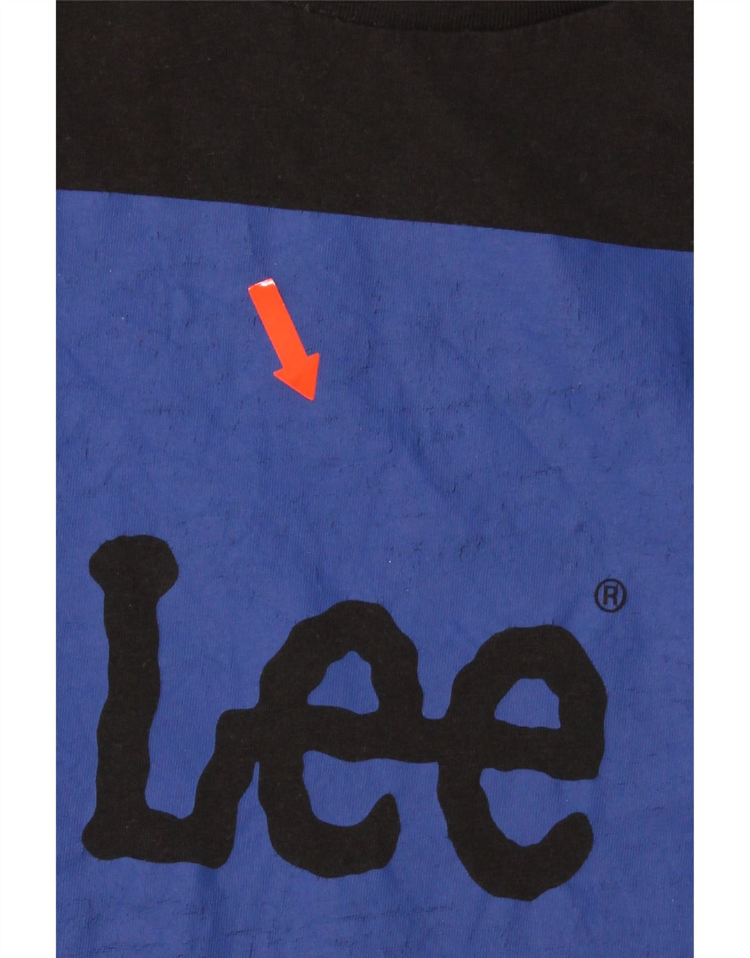 LEE Mens Graphic T-Shirt Top Small Black Colourblock Cotton Vintage Lee and Second-Hand Lee from Messina Hembry 
