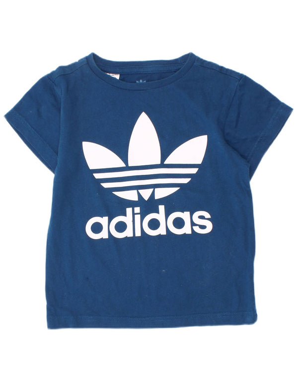 Adidas majica s grafičkim motivima za dječake 3-4 godine plava
