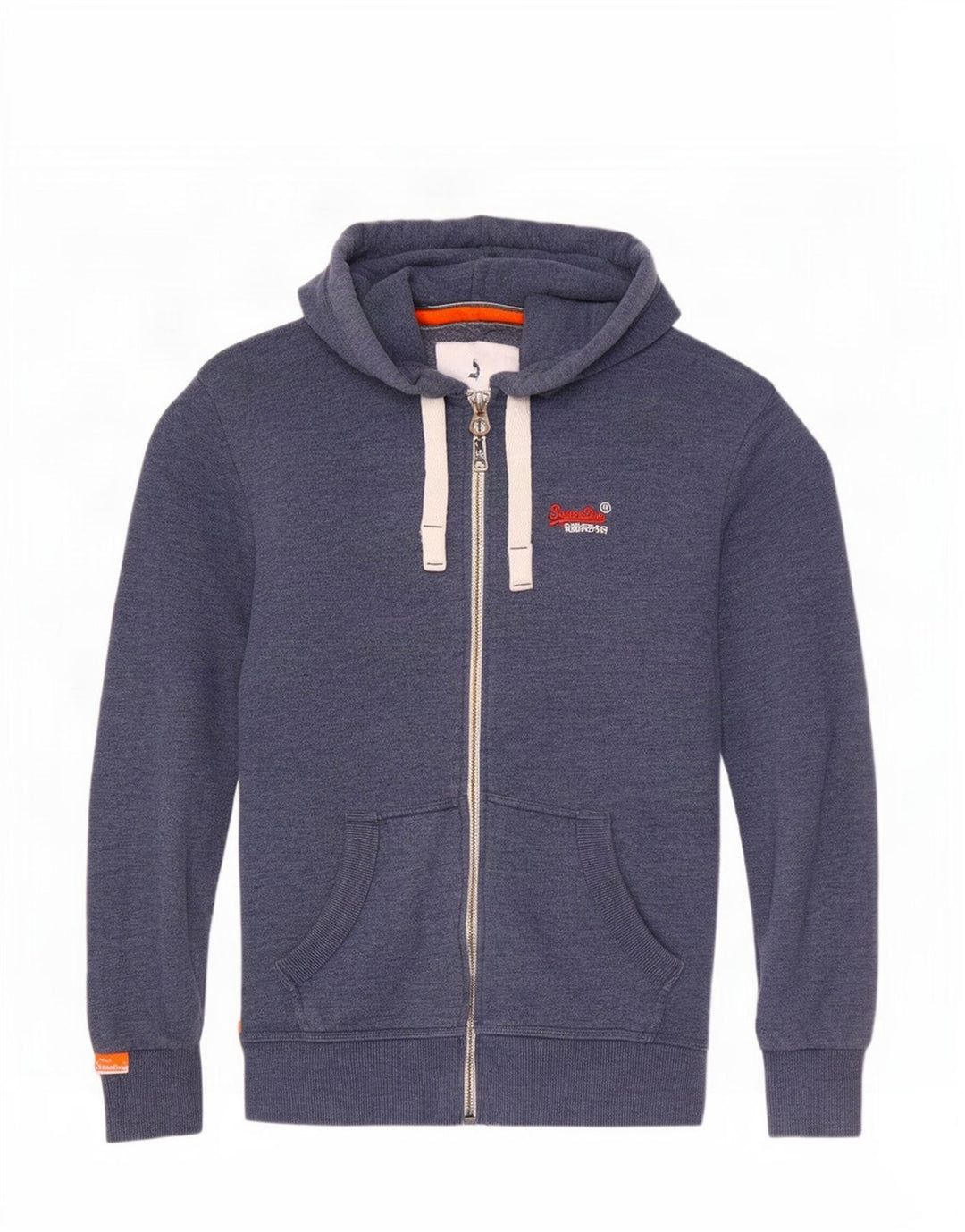 Superdry muški pulover s kapuljačom na patentni zatvarač Mali plavi pamuk