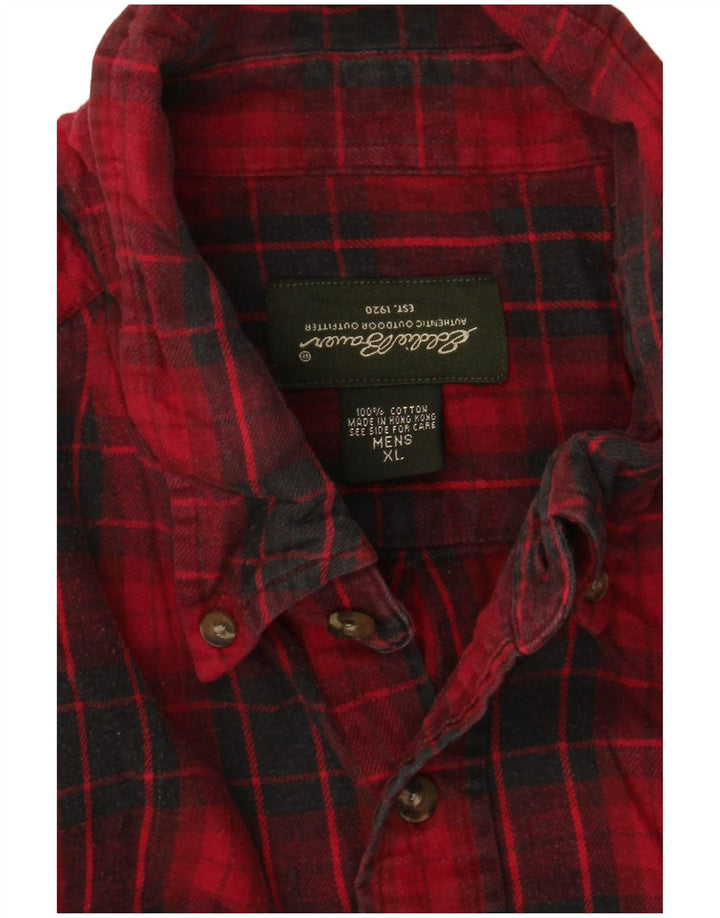 EDDIE BAUER Muška flanelska košulja XL crveni karirani pamuk