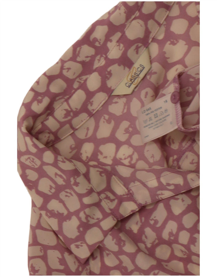 Klasična ženska maksi haljina UK 16, veliki ljubičasti poliester s uzorkom životinja