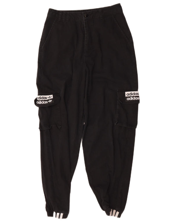 Adidas ženske grafičke joggers kargo hlače UK 8 male W28 L27 crne