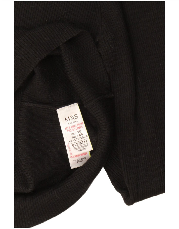 Marks & Spencer ženska majica dugih rukava UK 16 velika crna viskoza