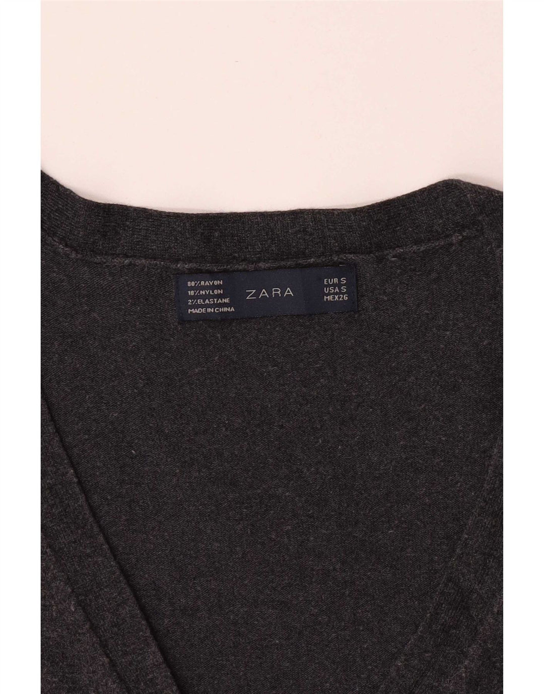 Zara ženski kardigan pulover UK 10 Small Gray Rayon