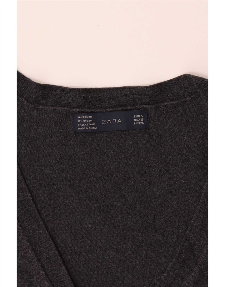Zara ženski kardigan pulover UK 10 Small Gray Rayon