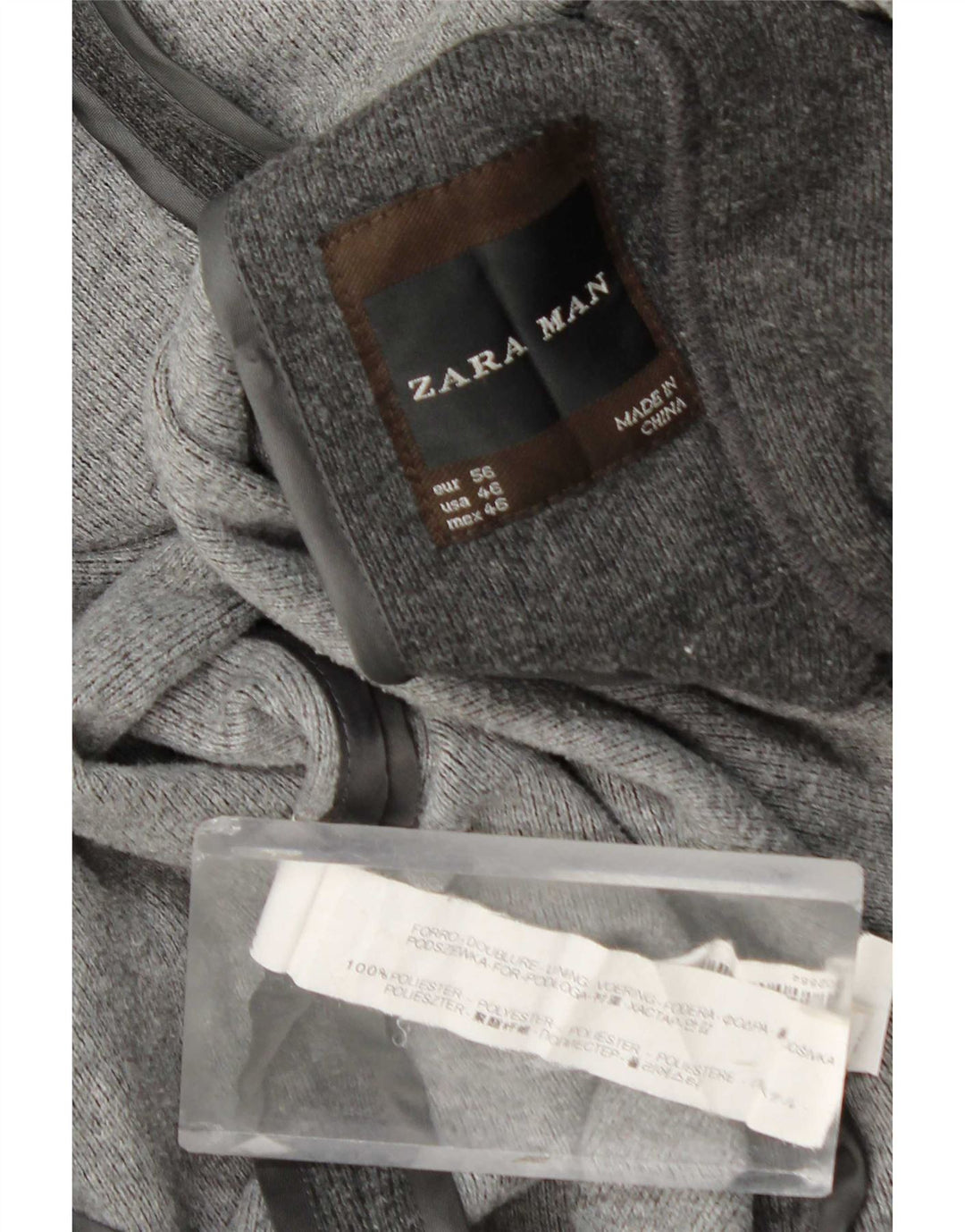 Zara muška jakna sa 2 gumba EU 56 XL sivi poliester
