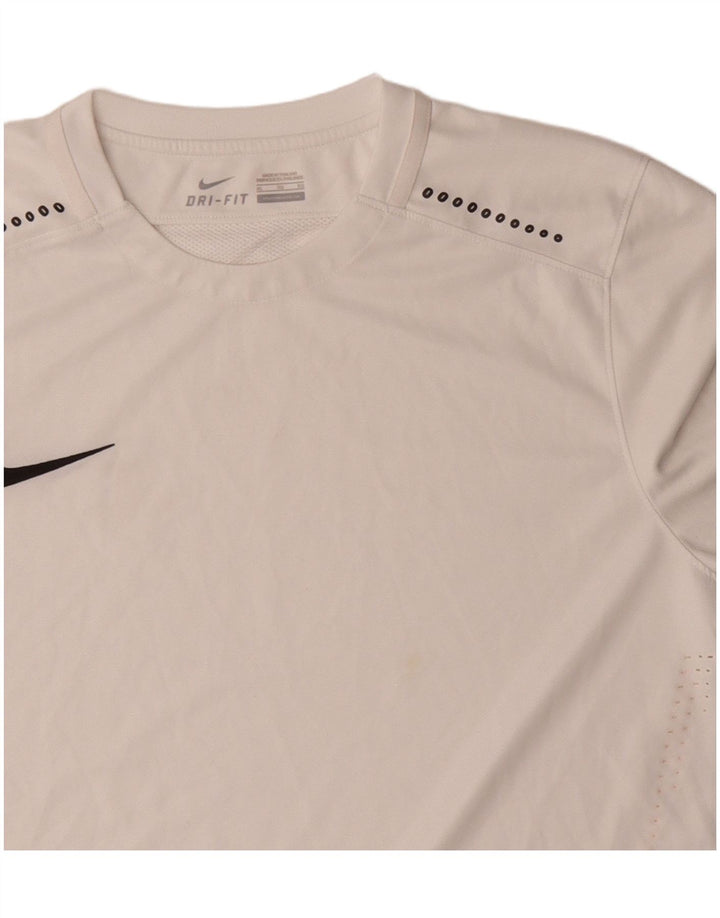 NIKE muška Dri Fit majica kratkih rukava XL bijeli poliester u boji