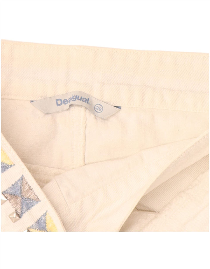 Desigual ženska mini traper suknja W26 Mala bijela pamučna