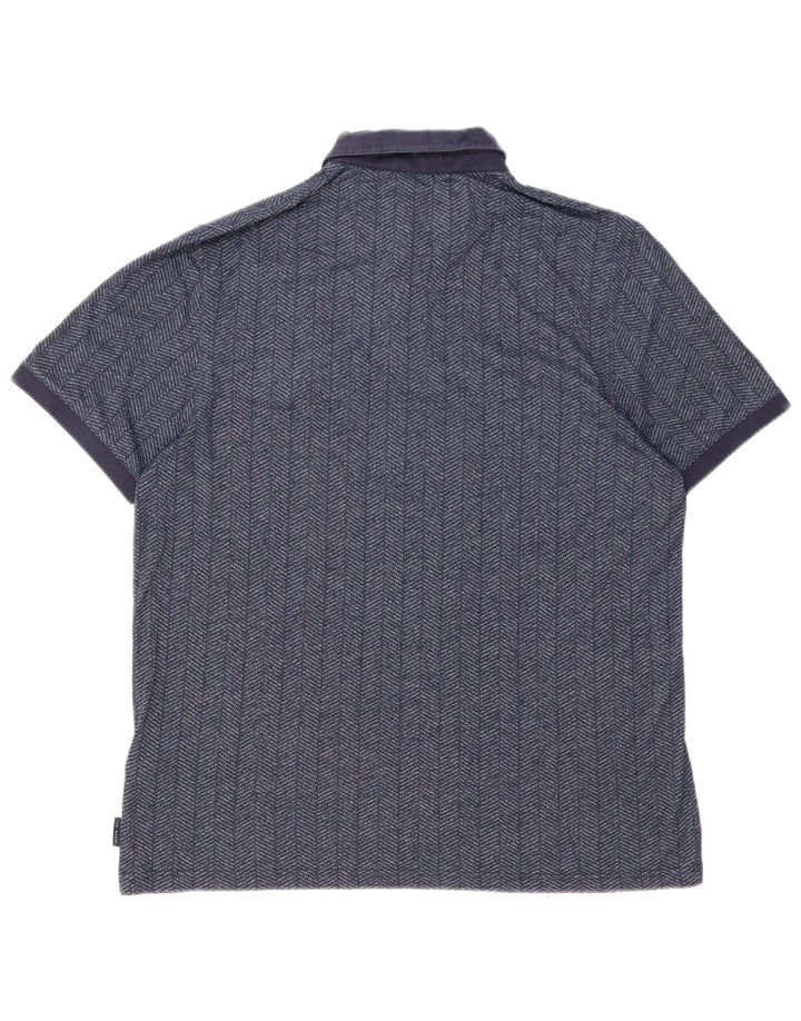 TED BAKER Muška polo majica veličina 6 2XL tamnoplava riblja kost pamuk