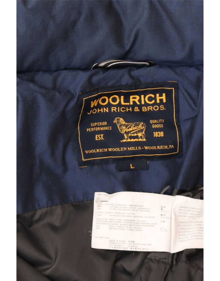 Woolrich ženska podstavljena jakna UK 16 Large tamnoplavi pamuk