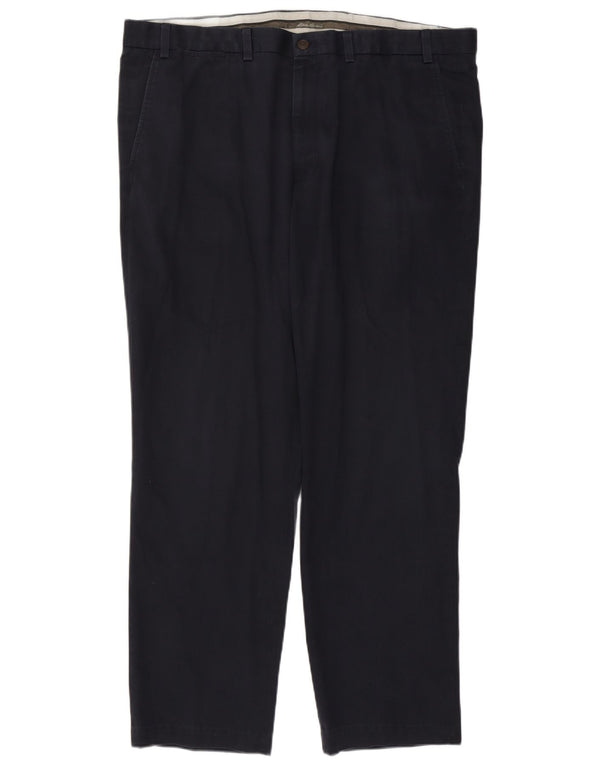 Eddie Bauer muške ravne chino hlače W42 L32 tamnoplavi pamuk