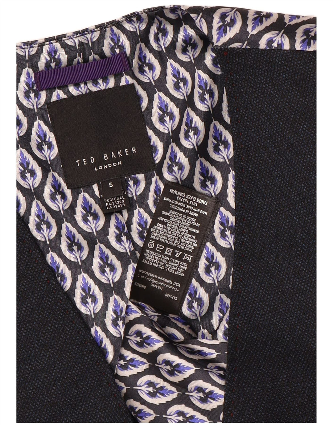 TED BAKER Muški prsluk veličina 5 XL tamnoplavi cvjetni poliester