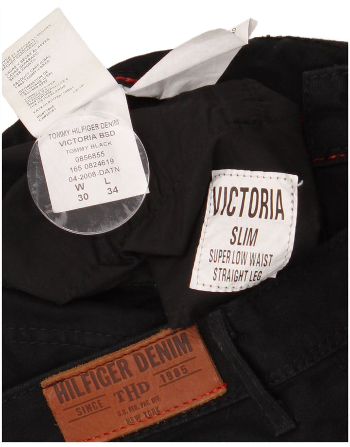 Tommy Hilfiger ženske ležerne hlače niskog struka W30 L34 crni pamuk