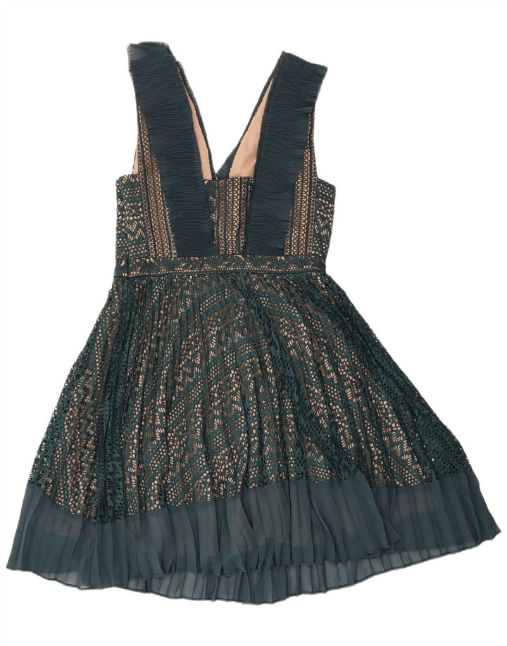 FRENCH CONNECTION Ženska haljina A-kroja bez rukava UK 12 Srednje zelena