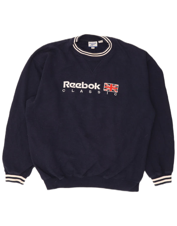 Reebok muška trenirka s grafičkim motivima Srednji tamnoplavi poliester
