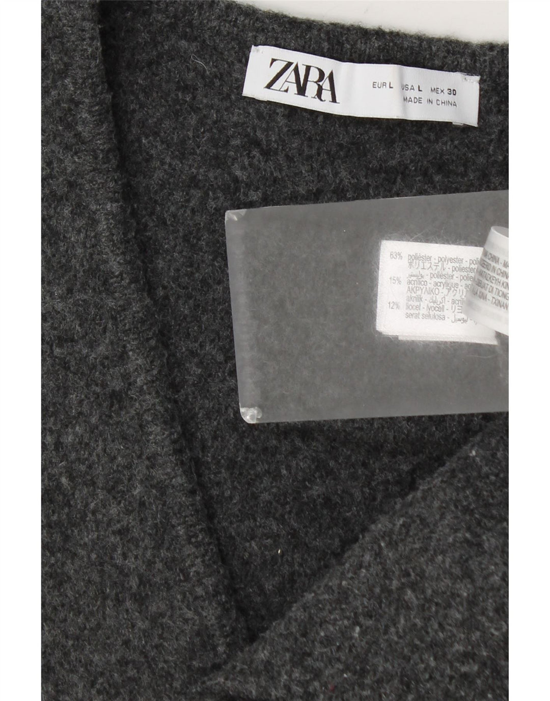 Zara ženski prsluk UK 14 veliki sivi poliester