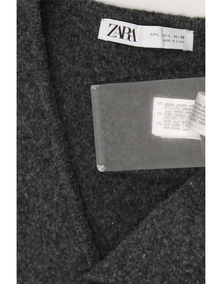 Zara ženski prsluk UK 14 veliki sivi poliester