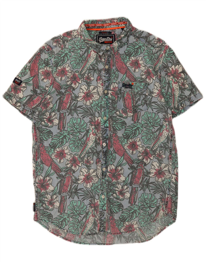 SUPERDRY muška majica kratkih rukava standardnog kroja, veliki plavi cvjetni pamuk