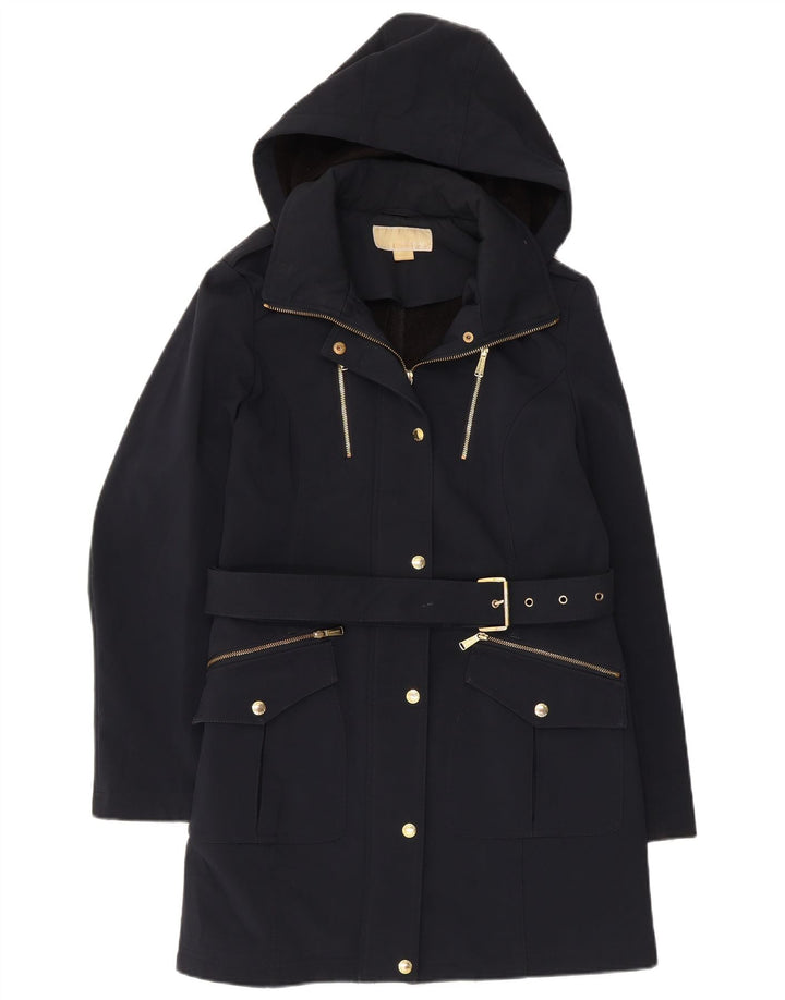 Michael Kors ženski trenč kaput s kapuljačom UK 14 Medium tamnoplavi poliester