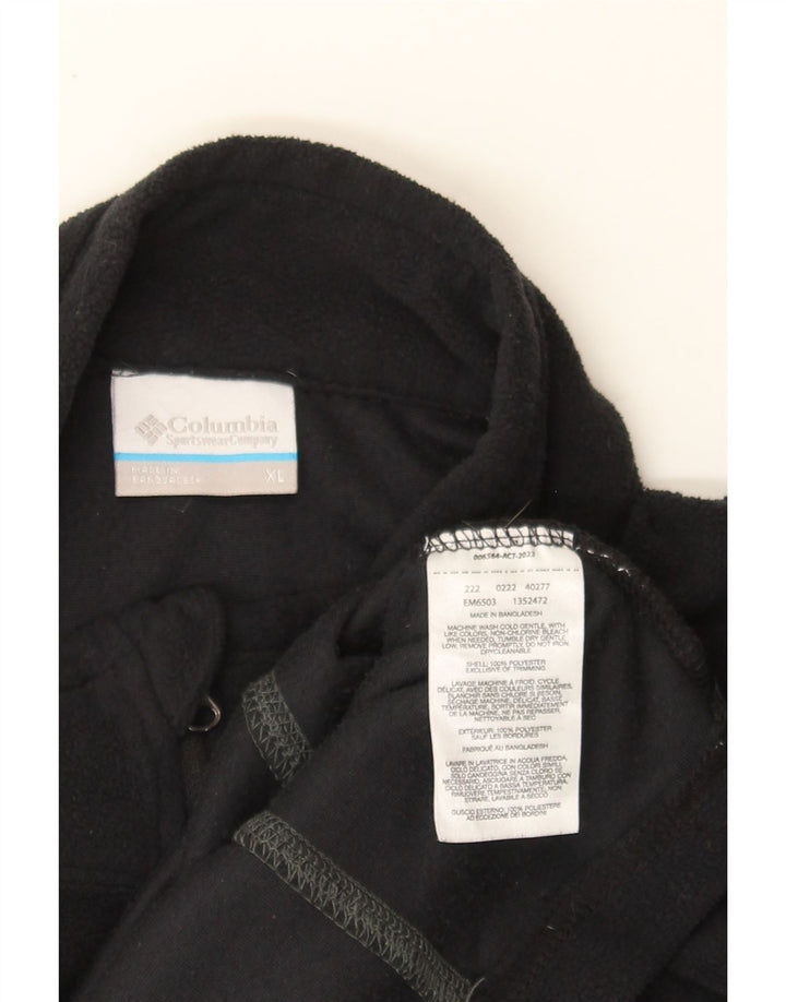 COLUMBIA Mens Zip Neck Fleece Jumper XL Black Polyester Vintage Columbia and Second-Hand Columbia from Messina Hembry 