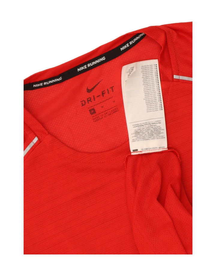 Nike Dri Fit T-Shirt Top srednje crvene pruge od poliestera