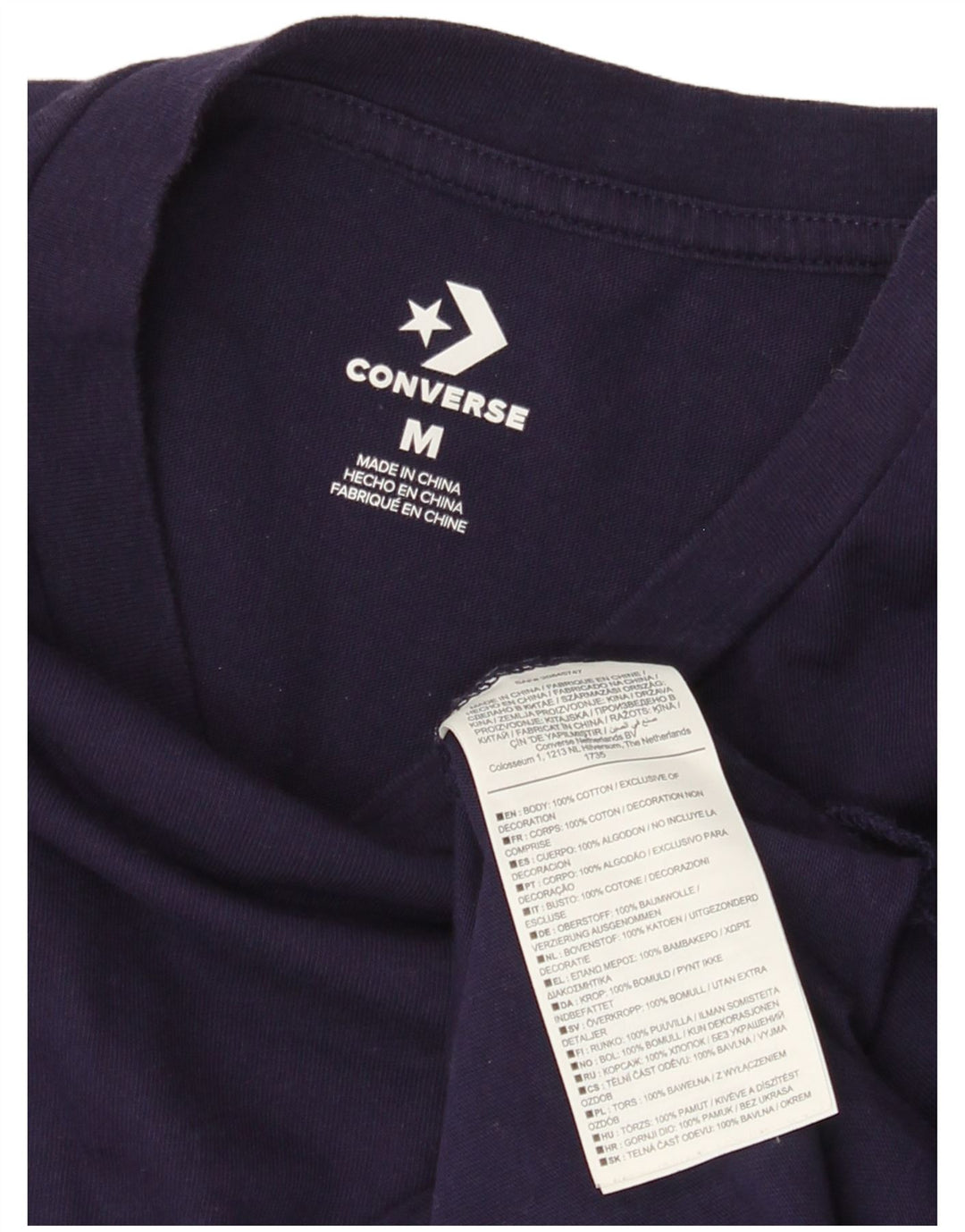 CONVERSE Ženska majica dugih rukava UK 14 srednje ljubičasta pamuk