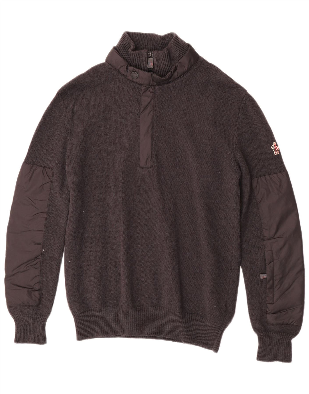 Moncler muški džemper s izrezom i velikim sivim vunenim puloverom