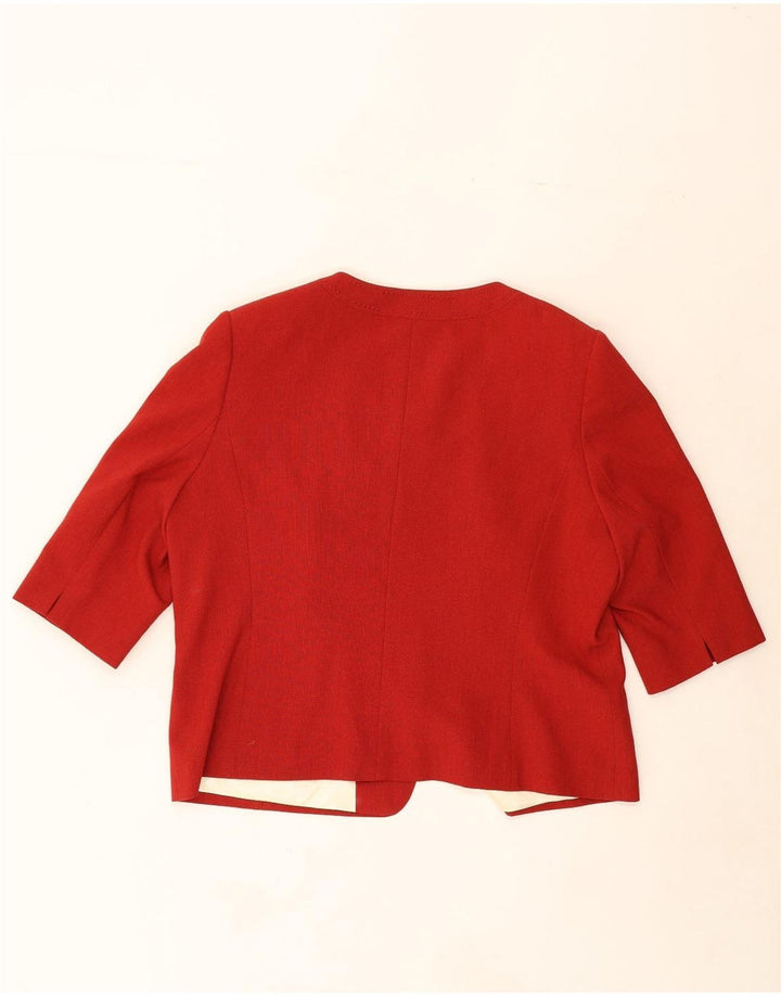 JACQUES VERT Womens 1 Button Short Sleeve Blazer Jacket UK 22 3XL Red Vintage Jacques Vert and Second-Hand Jacques Vert from Messina Hembry 