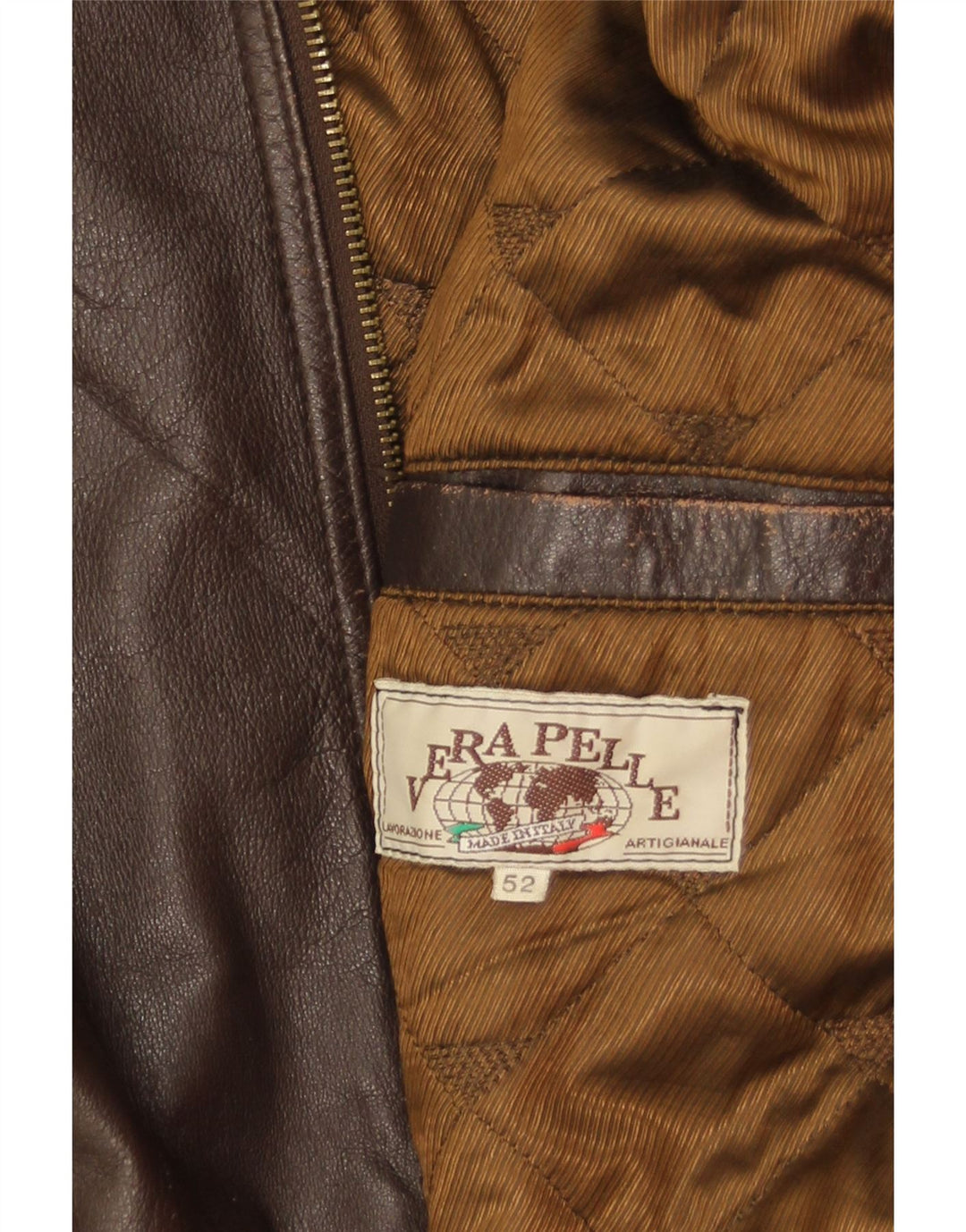 Vintage muška vojna kožna jakna IT 52 XL smeđa koža