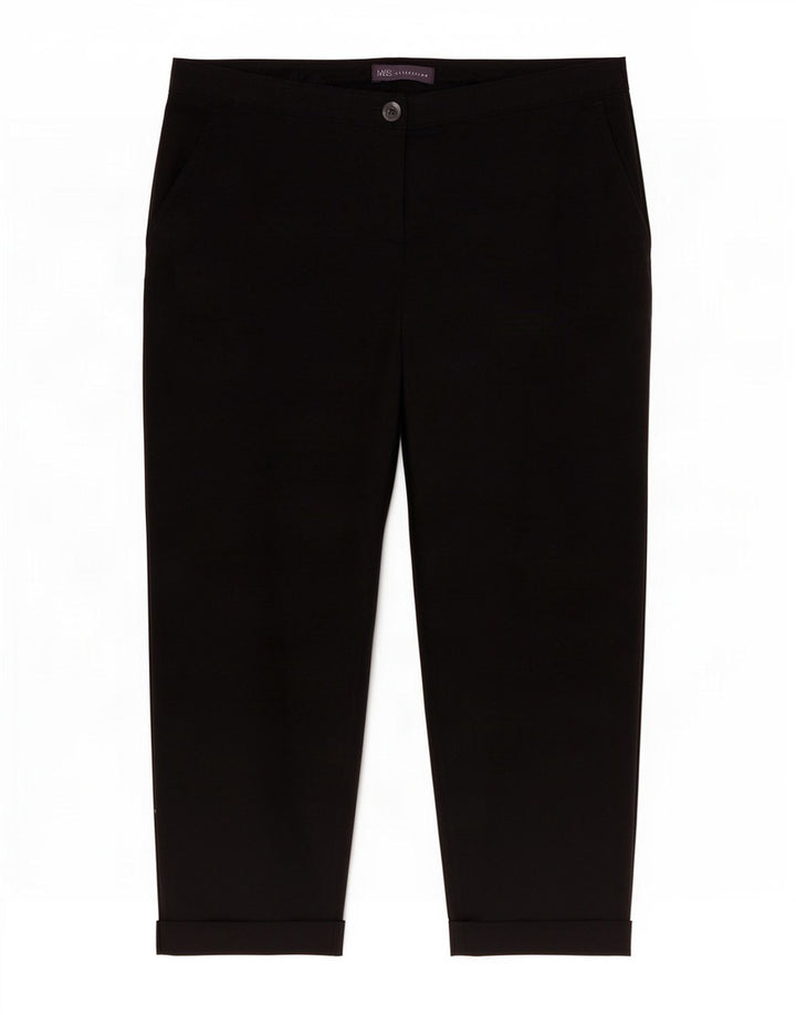 Marks & Spencer ženske Regular Capri hlače UK 14 Large W34 L24 Crne