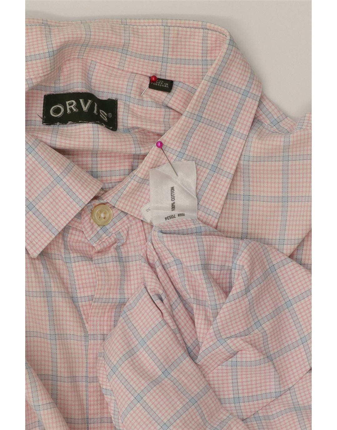 Orvis muška košulja 2XL ružičasti pamuk na karo