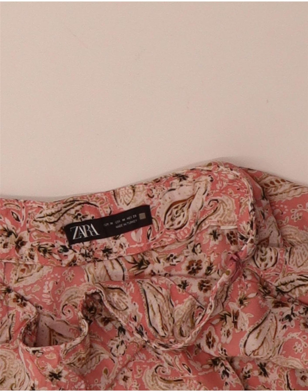 ZARA Womens Mini Ruffle Skirt Medium W28 Pink Paisley