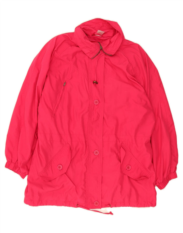 VINTAGE Womens Oversized Raincoat UK 16 Large  Pink Polyester Vintage Vintage and Second-Hand Vintage from Messina Hembry 