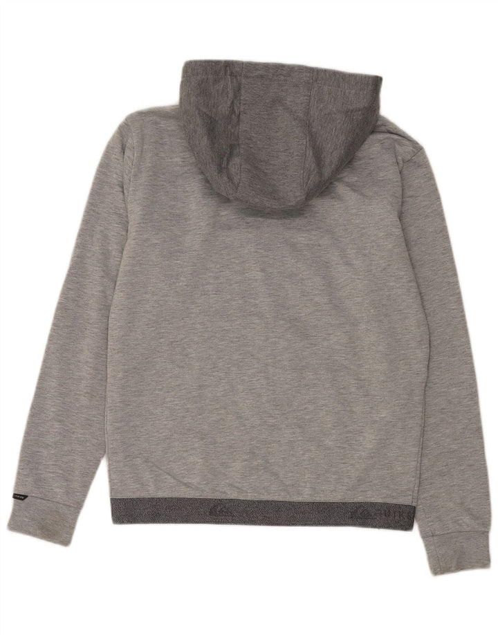 Quiksilver muški pulover s kapuljačom s patentnim zatvaračem mali sivi poliester u blokovima boja