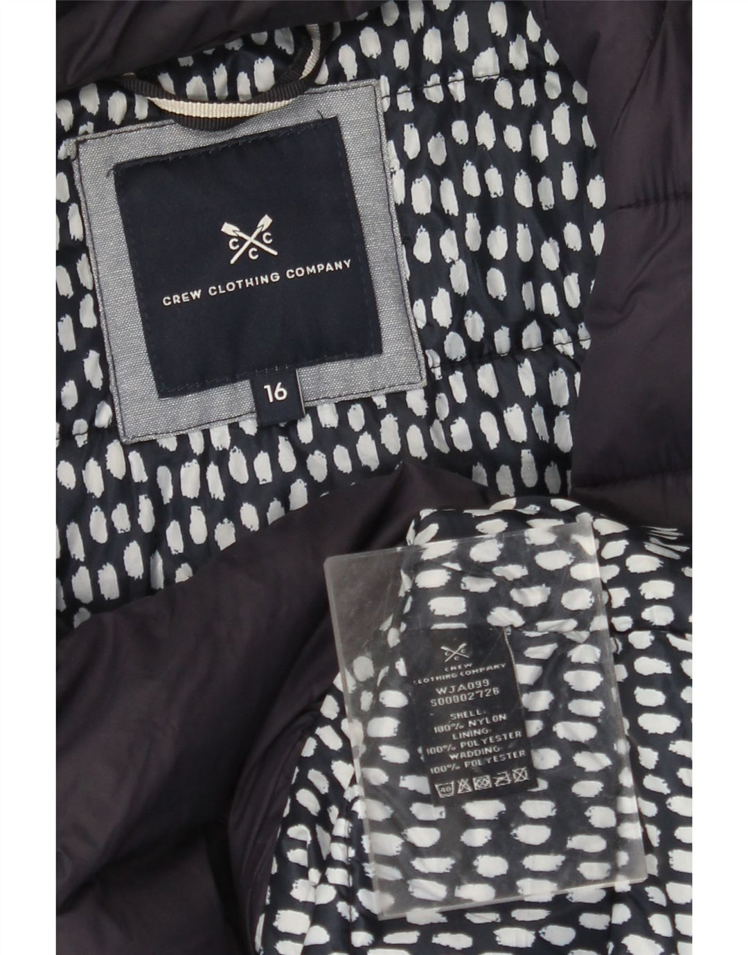 CREW ODJEĆA Ženska podstavljena jakna UK 16 Veliki tamnoplavi najlon