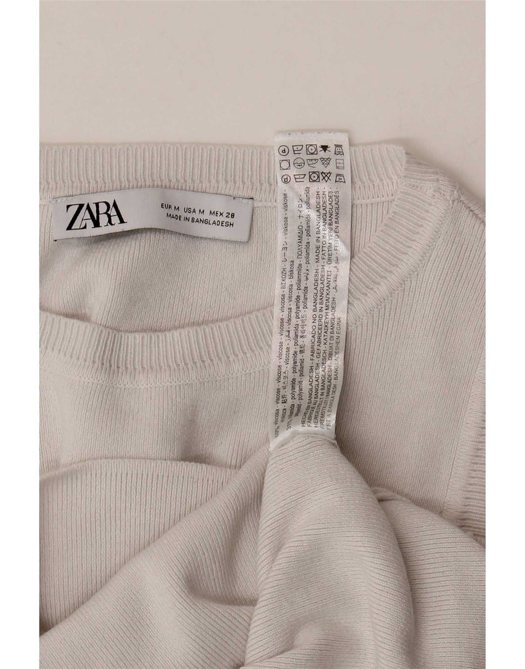 Zara ženski kratki prsluk UK 12 srednje bijele viskoze