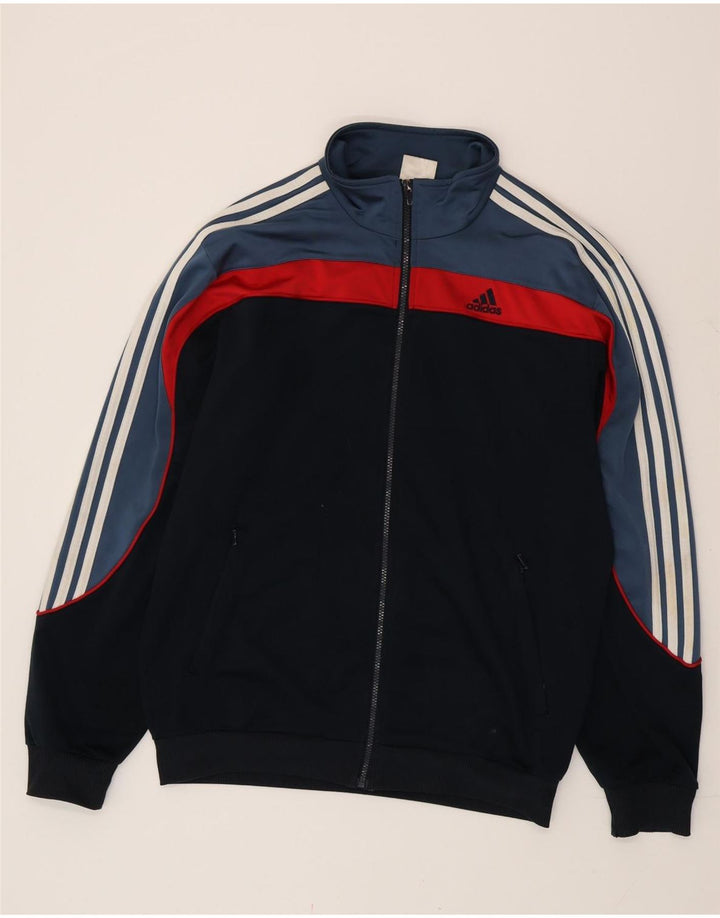 Adidas muška trenirka s grafičkim motivima, velika jakna od poliestera crne boje